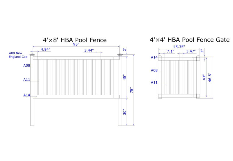 Plastová PVC Niagra bazénová brána (48″ × 48″ / 122 × 122 cm) – vrátane pántov a zámkov