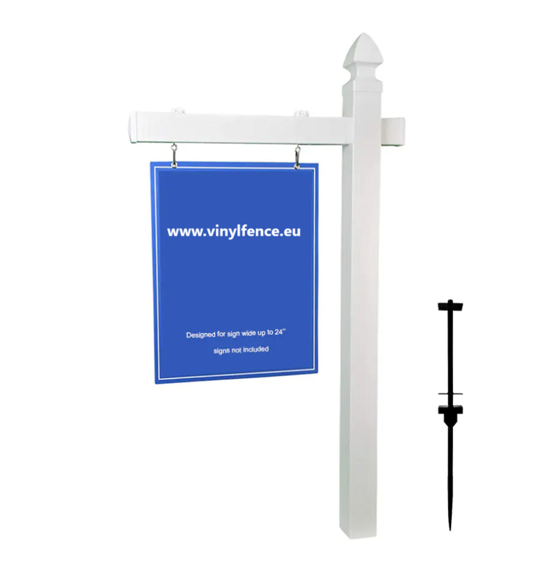 Plastový PVC vinylový stĺpik na realitné tabule – BIELY