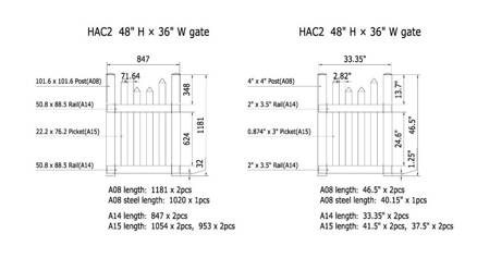 Plastová PVC oblúková latková brána (36″ x 36″ / 91 cm x 91 cm) – vrátane pántov a zámkov