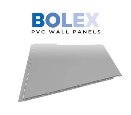 BOLEX PVC Wall and Ceiling Panel, 8 ft L x 16 in W x 1/2 in Grey