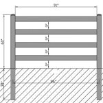 Vinylová ohrada 4 priečky, výška 152cm, dĺžka 2,4m - biela