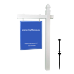 Plastový PVC vinylový stĺpik na realitné tabule – BIELY