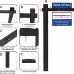 Plastový PVC vinylový stĺpik na realitné tabule – ČIERNY