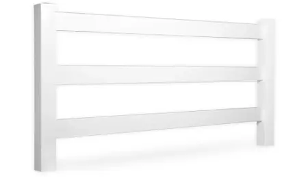 Vinylová ohrada s tromi priečkami – biely bezúdržbový plot